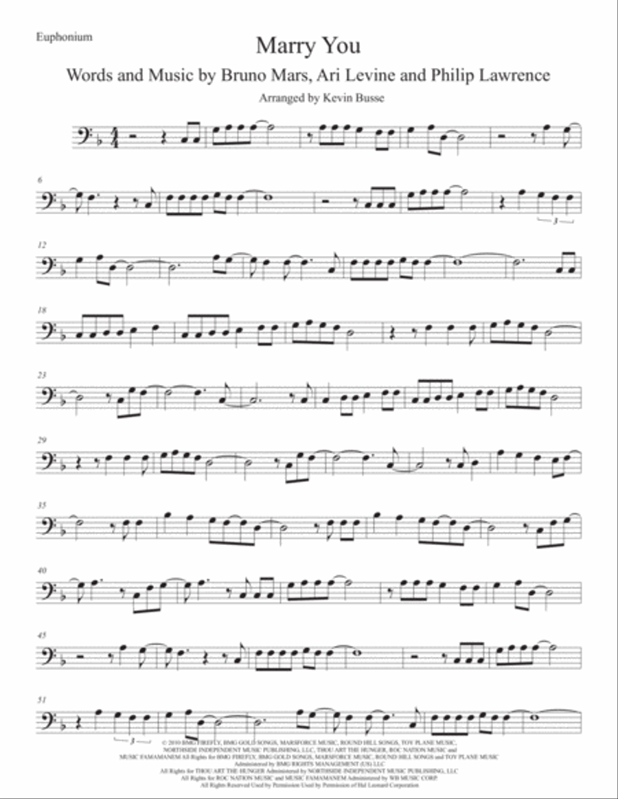 Marry You Euphonium scores gallery preview page 1