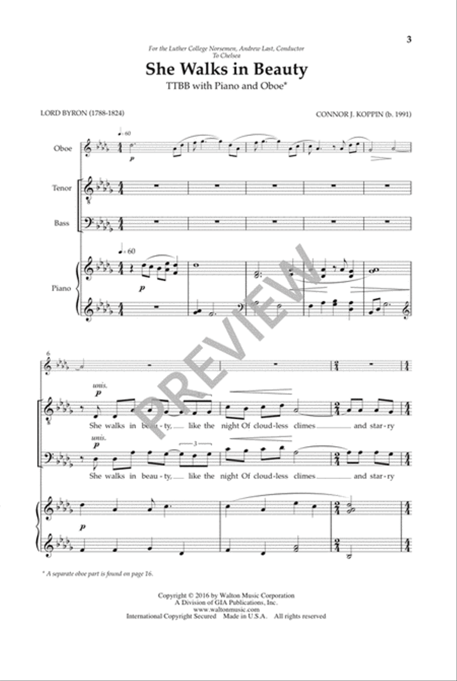She Walks in Beauty (TTBB) TTBB scores gallery preview page 4