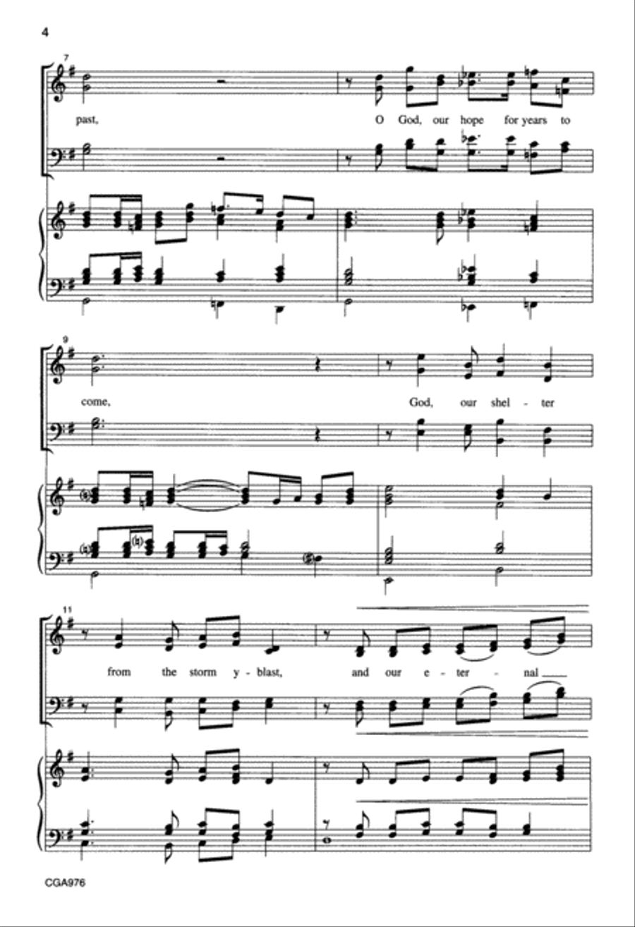 O God, Our Help in Ages Past (SATB choral score) 4-Part scores gallery preview page 3