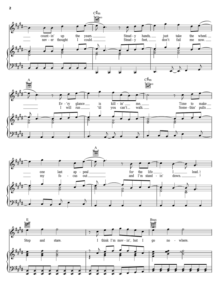 Stop And Stare Acoustic Guitar scores gallery preview page 2