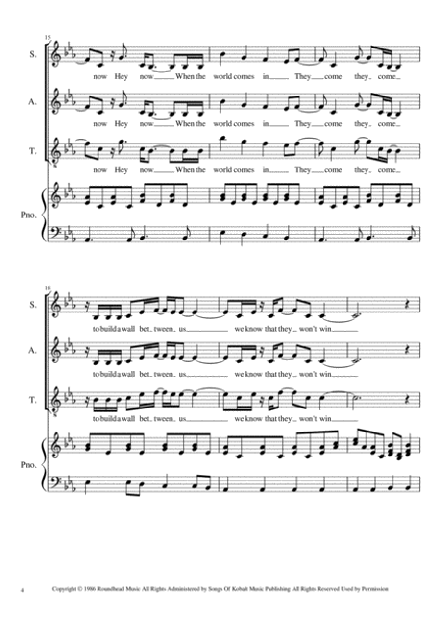 Don't Dream It's Over Choir scores gallery preview page 4
