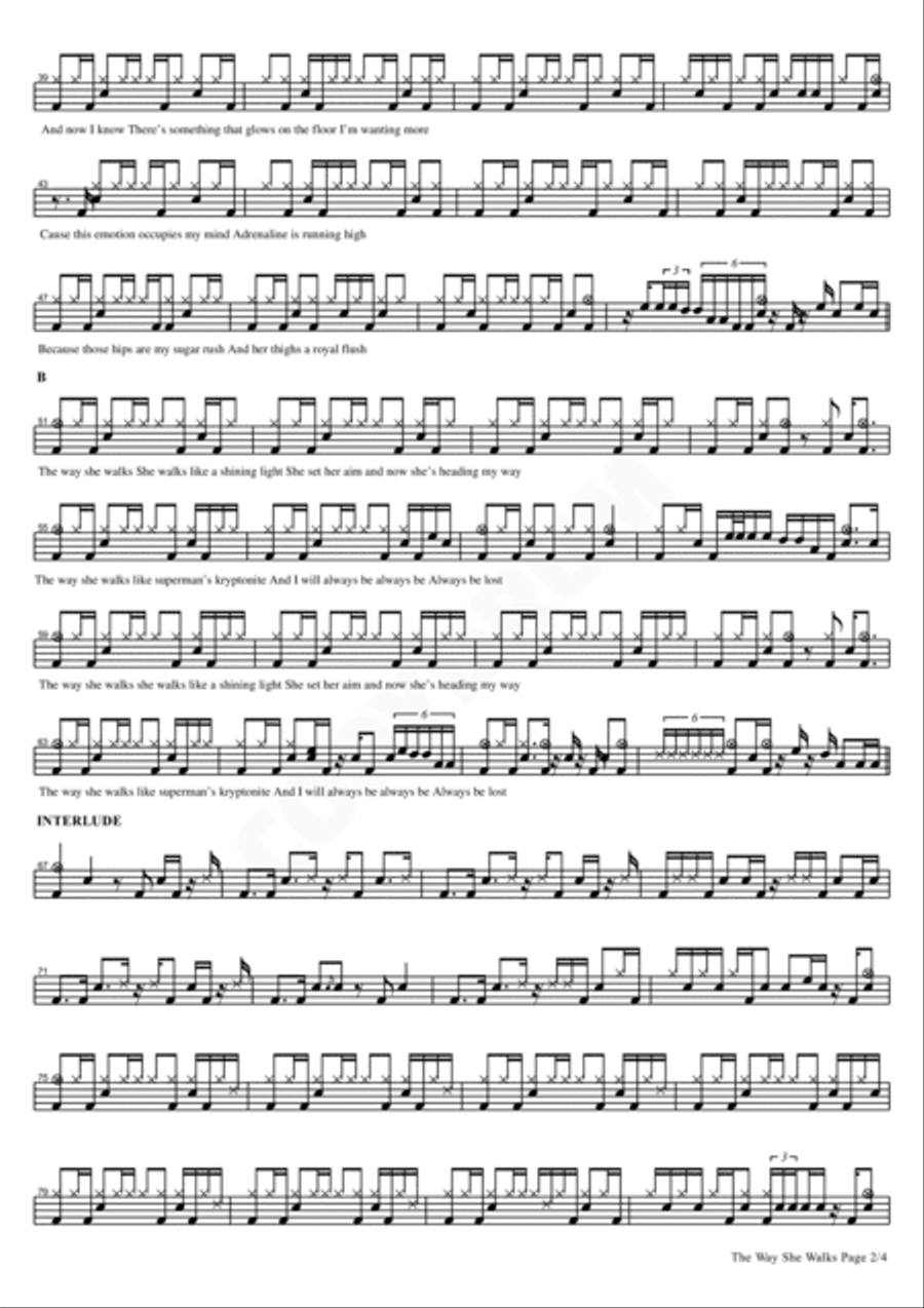 The Way She Walks Drum Set scores gallery preview page 2