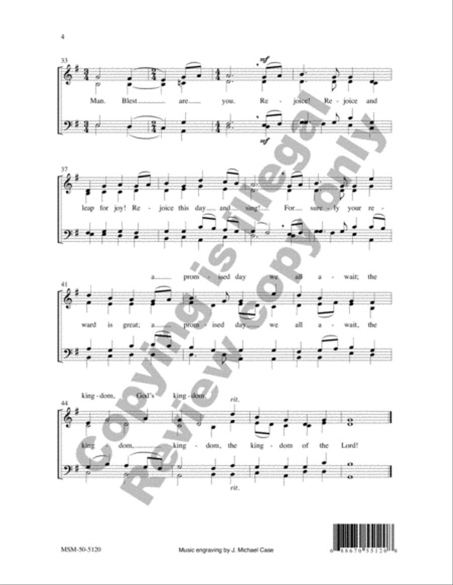 Blessed Are You 4-Part scores gallery preview page 4