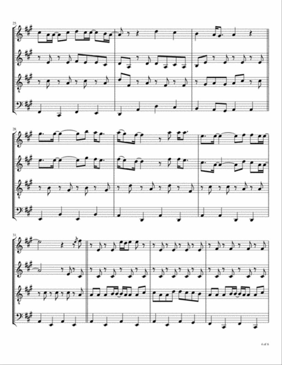 I've Just Seen A Face Woodwind Quartet scores gallery preview page 5