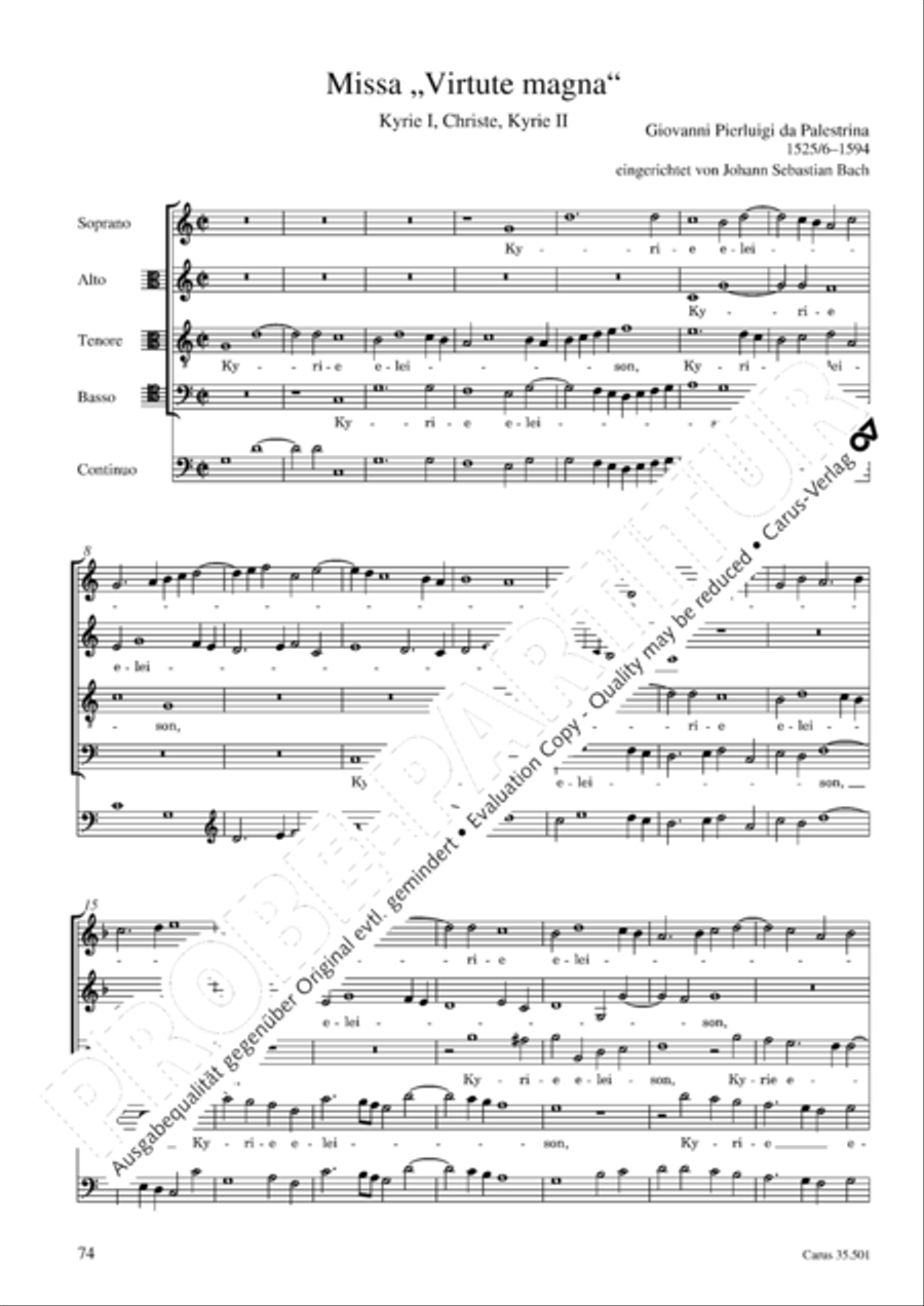 Palestrina: Masses and individual movements Score scores gallery preview page 89