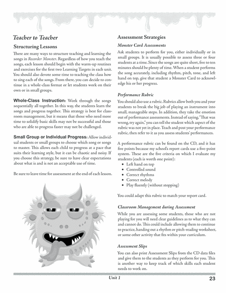 Recorder Monster Teacher Book