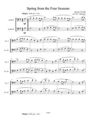 Book cover for Spring from the Four Seasons (Cello Duet)