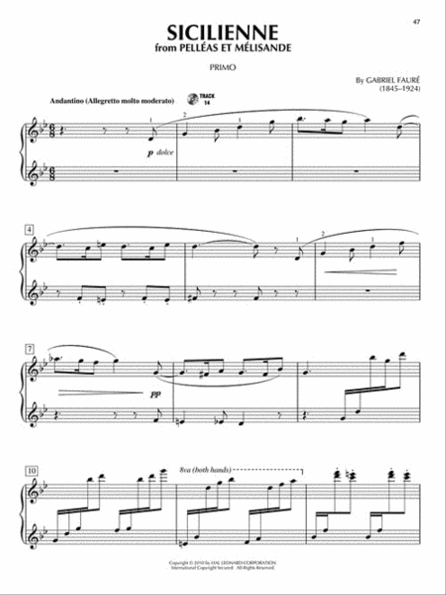 Classical Themes 1 Piano, 4-Hands scores gallery preview page 6
