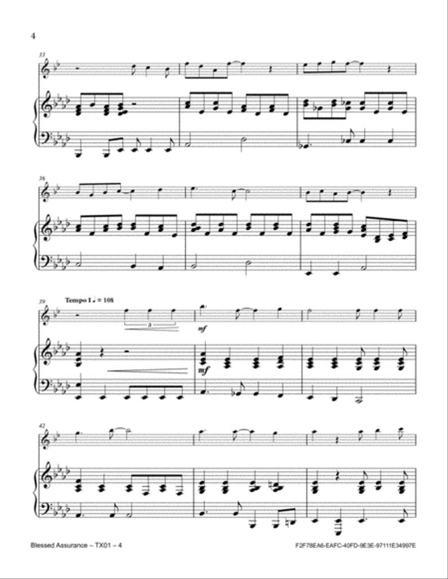 Blessed Assurance Tenor Saxophone scores gallery preview page 4