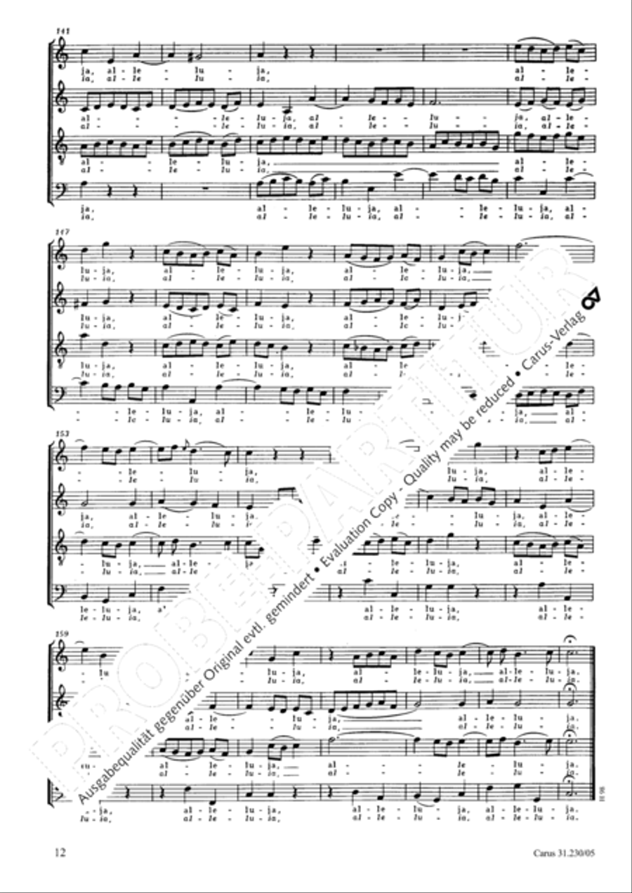 Praise ye the Lord, all ye nations (Lobet den Herrn, alle Heiden) 4-Part scores gallery preview page 13