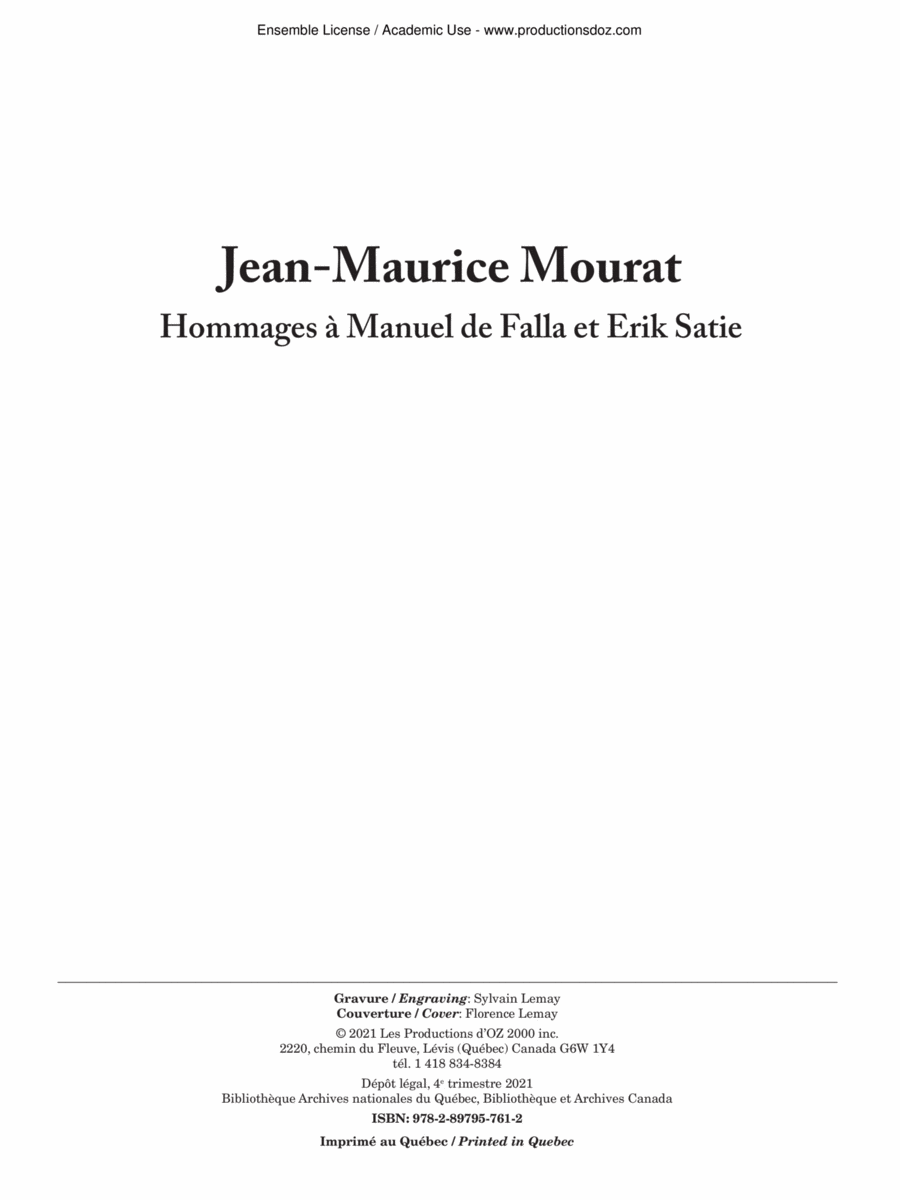 Hommages à Manuel de Falla et Erik Satie Classical Guitar scores gallery preview page 1
