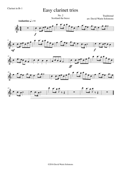 Scotland the brave for clarinet trio (2 B flats and 1 Alto) image number null