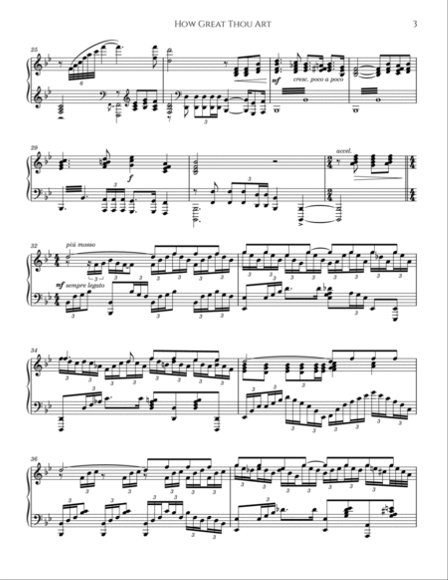 How Great Thou Art Piano Solo scores gallery preview page 3