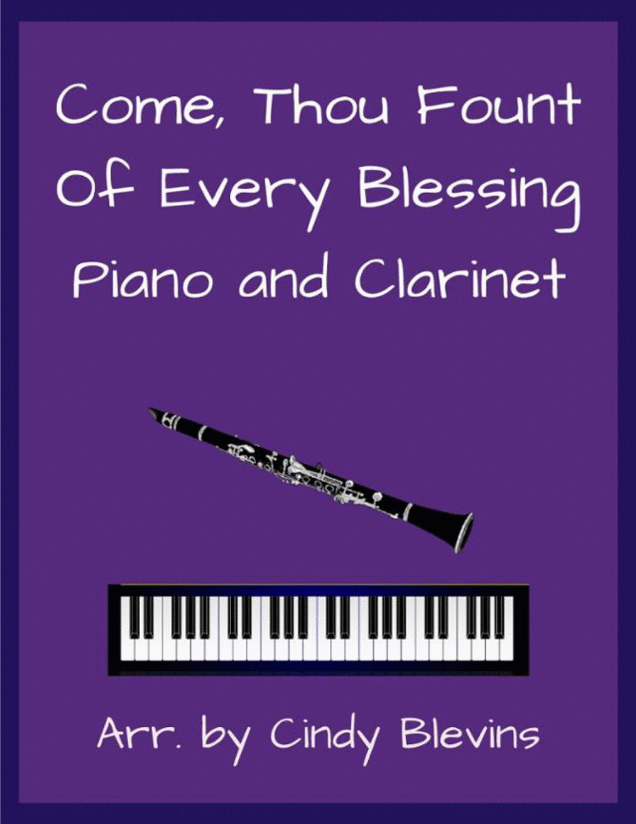 Come, Thou Fount of Every Blessing, for Piano and Clarinet Woodwind Duet scores gallery preview page 1