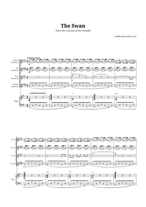 The Swan by Saint-Saëns for Sax Quartet and Piano with Chords