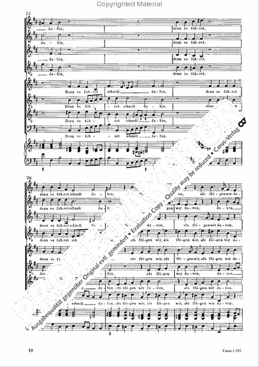 Unser Leben wahret siebzig Jahr Choir scores gallery preview page 11