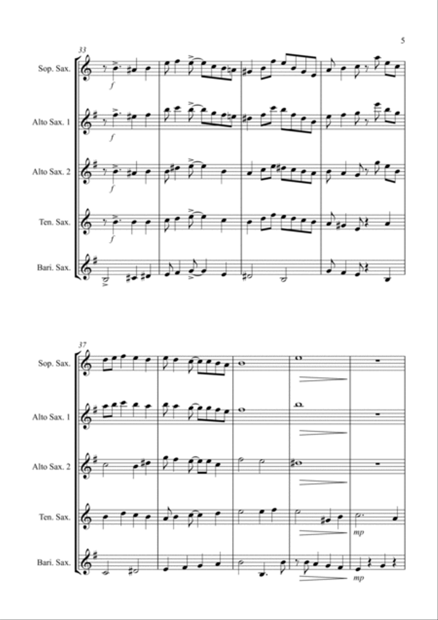Suave - for Saxophone Quartet Saxophone Quartet scores gallery preview page 5