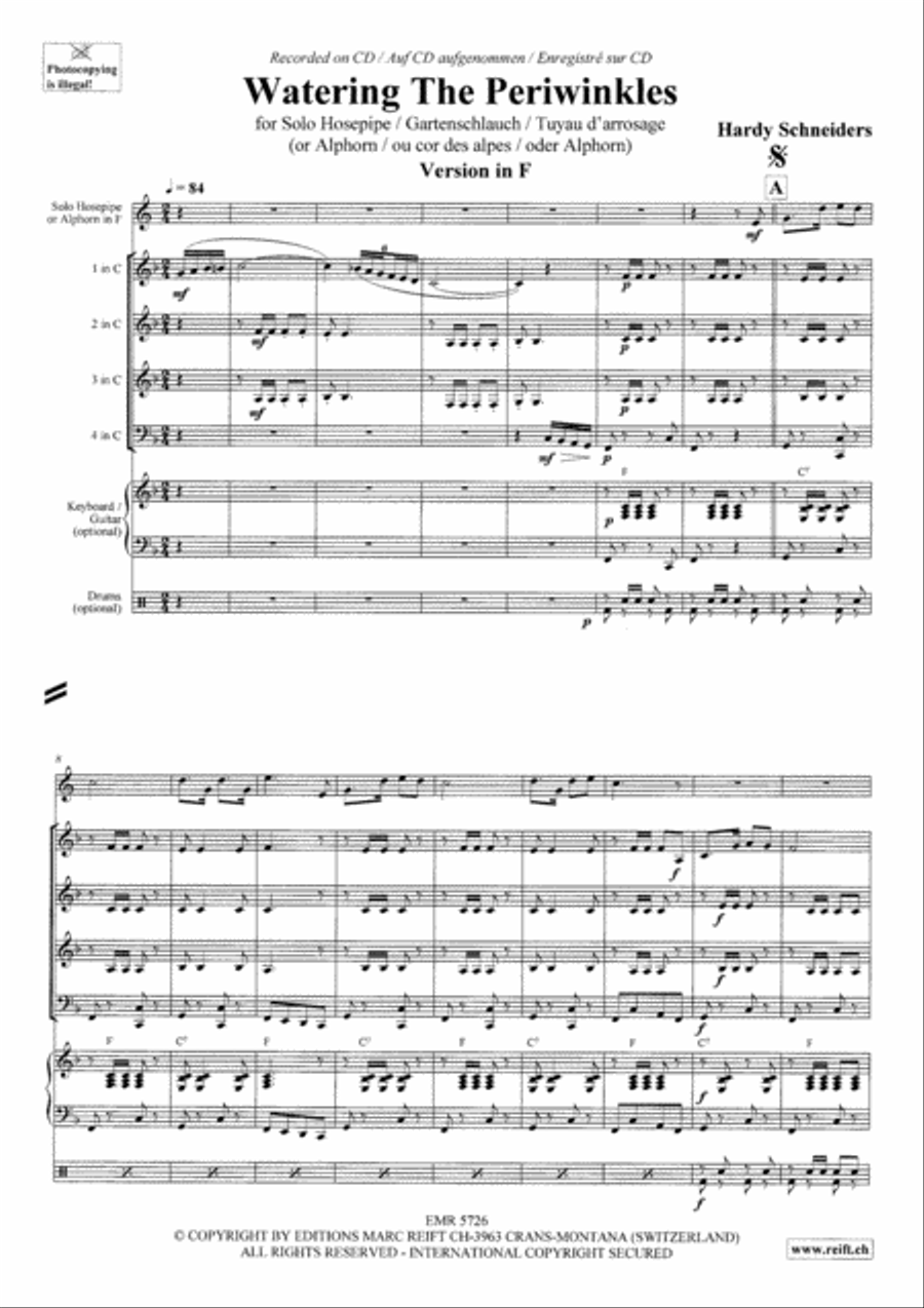 Watering The Periwinkles Brass Quartet scores gallery preview page 4