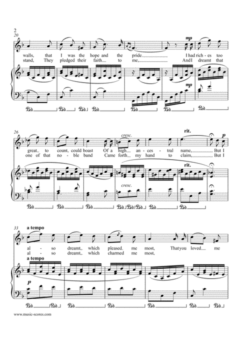 Marble Halls, from "The Bohemian Girl" - Voice (Fma) & Piano image number null