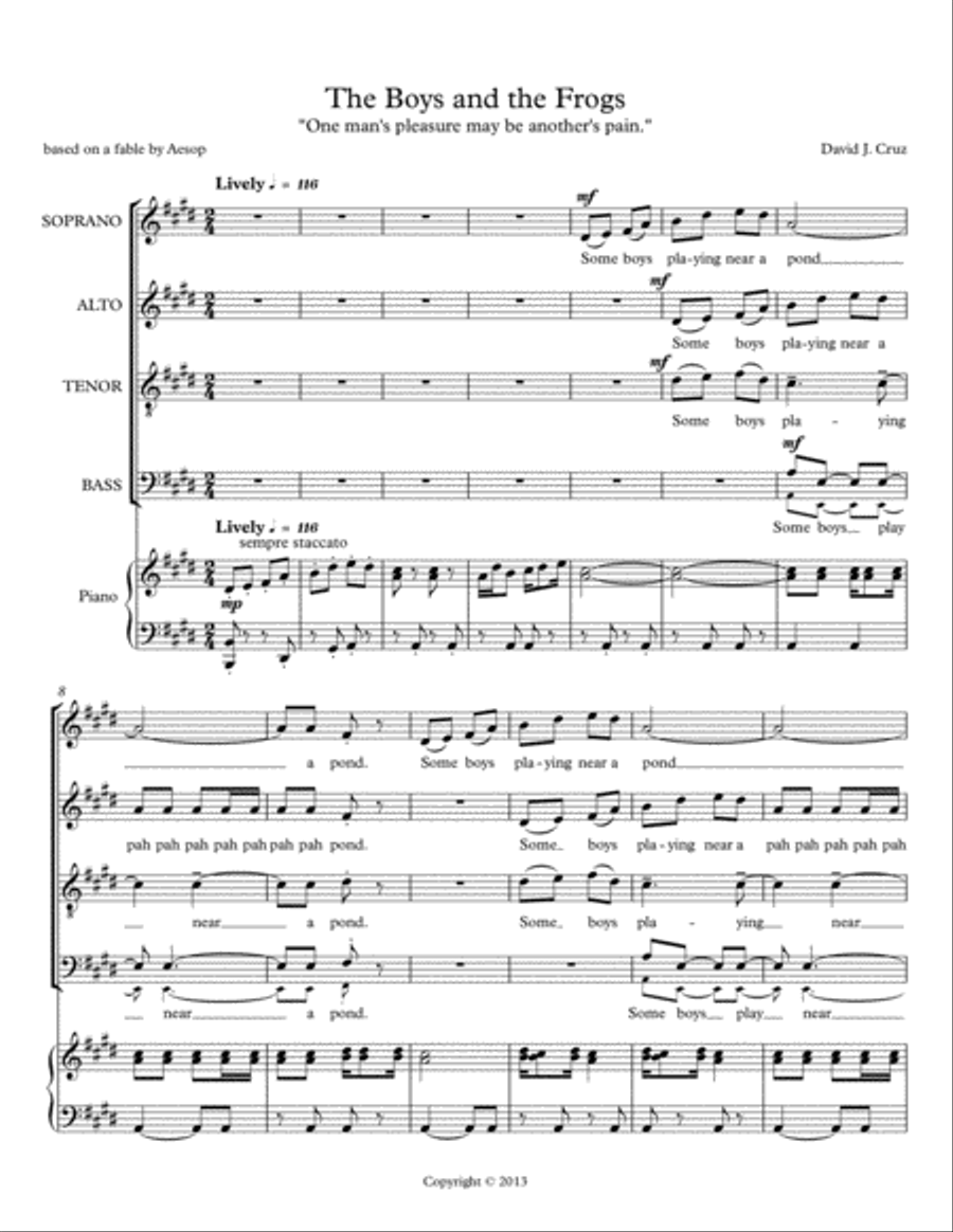 The Boys and the Frogs 4-Part scores gallery preview page 2