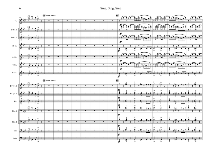 Sing, Sing, Sing Sing, Sing, Sing Marching Band scores gallery preview page 6