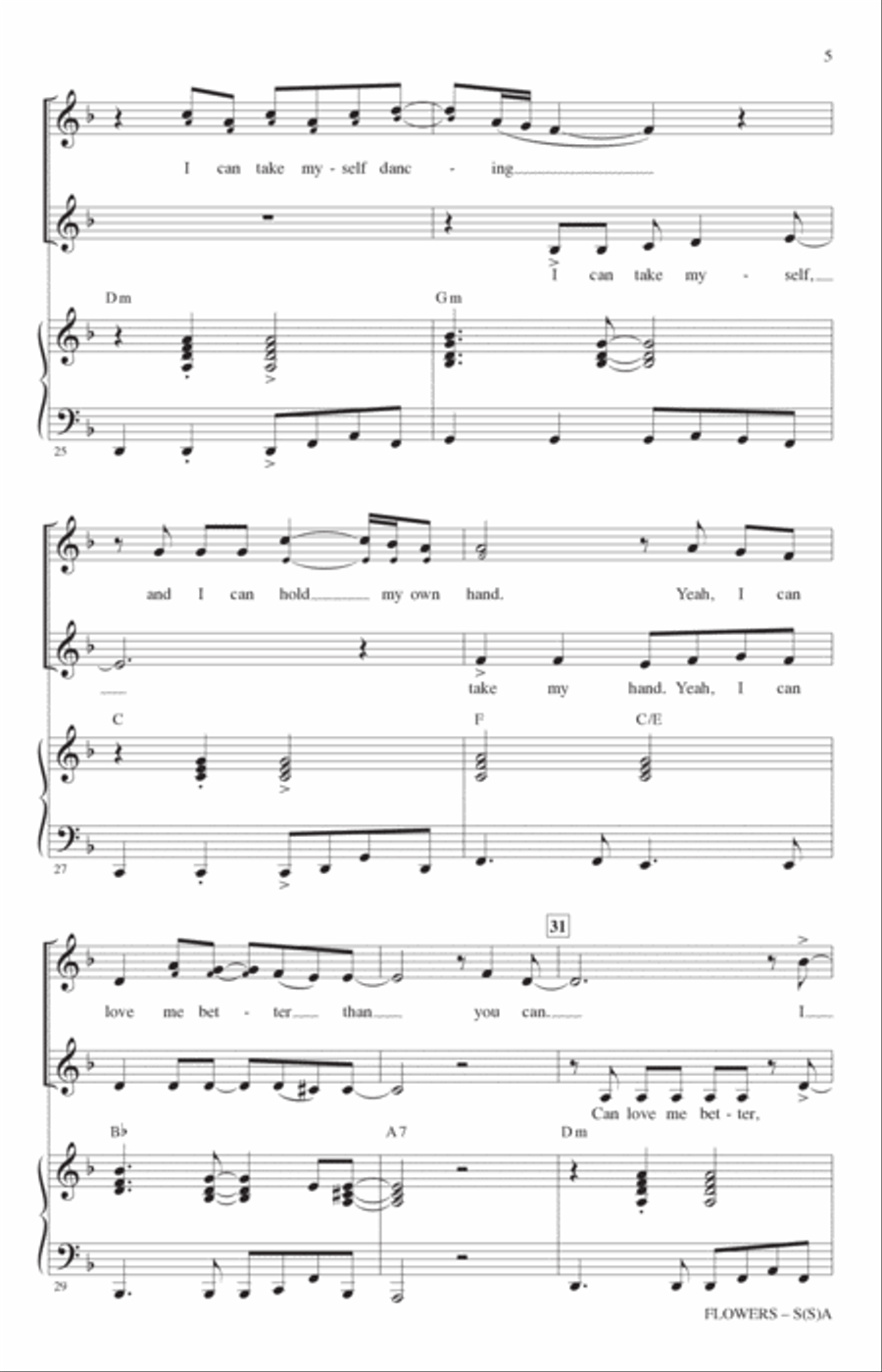 Flowers (arr. Mark Brymer) SSA scores gallery preview page 4