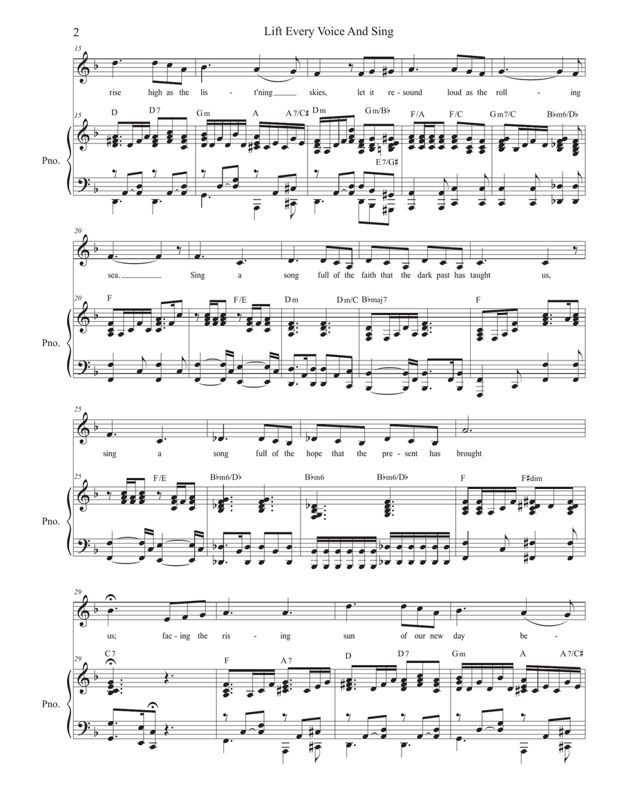 Lift Every Voice And Sing (Unison Choir) Unison Choir scores gallery preview page 3