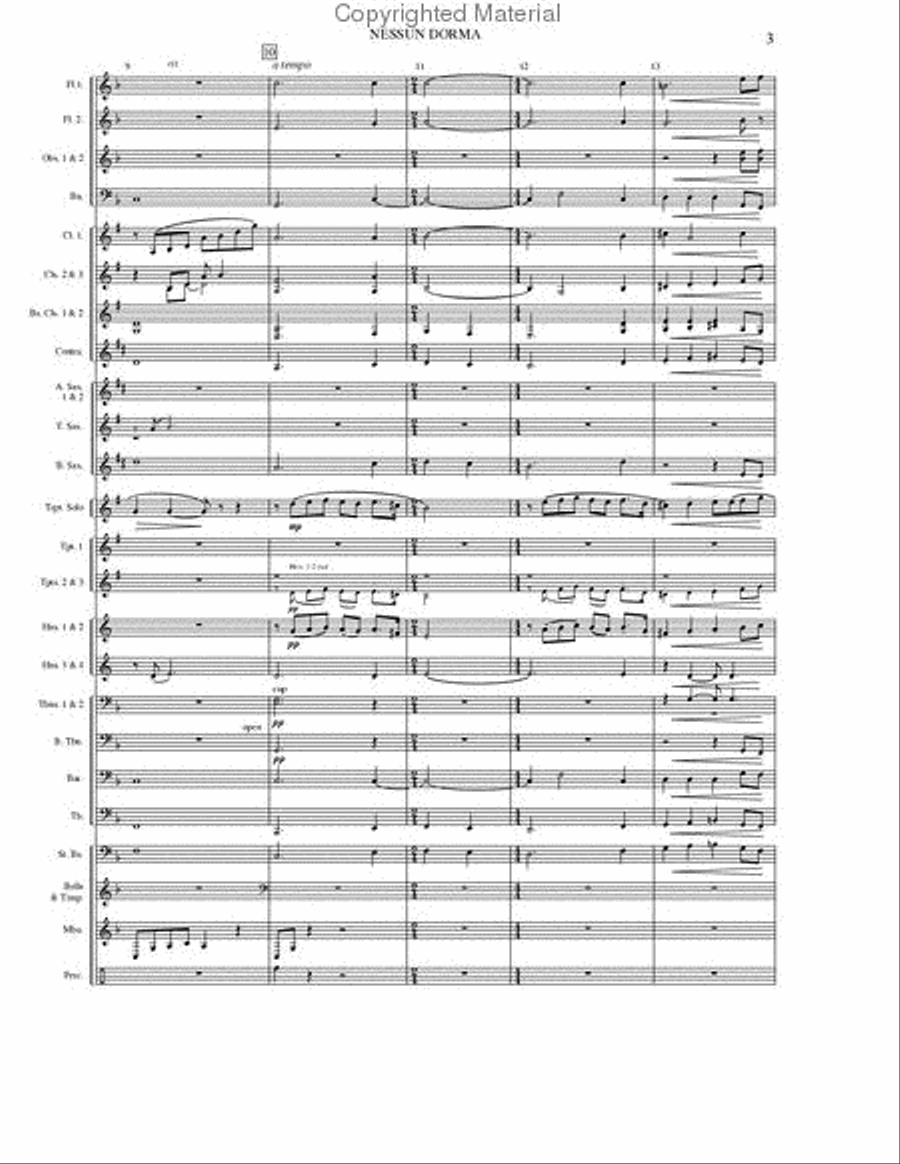 Nessun Dorma Concert Band scores gallery preview page 4