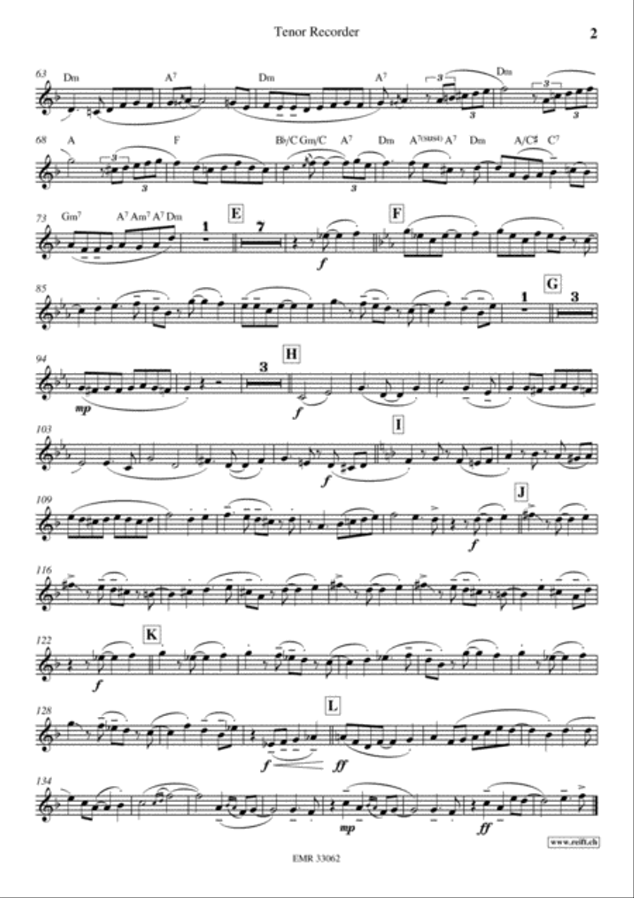 Rondo Alla Turca Tenor Recorder scores gallery preview page 3