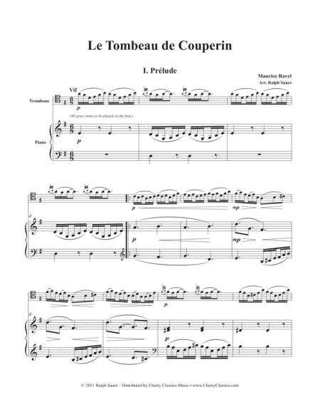 Le Tombeau de Couperin for Trombone and Piano