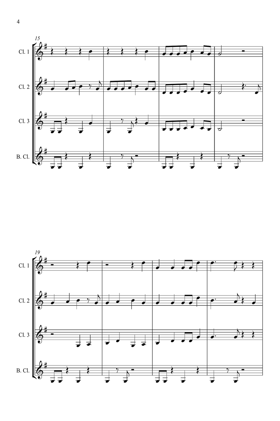 Single Ladies (Put A Ring On It) Clarinet Quartet scores gallery preview page 4