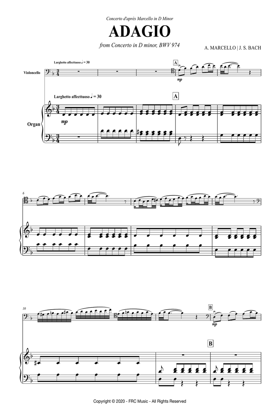 Bach adagio cello sale