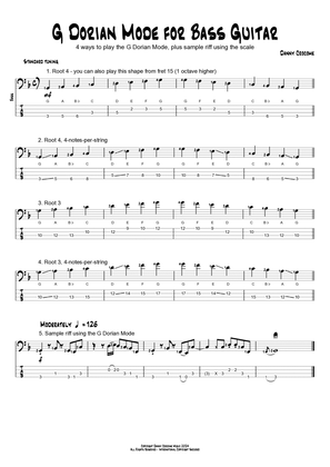G Dorian Mode for Bass Guitar (4 Ways to Play)