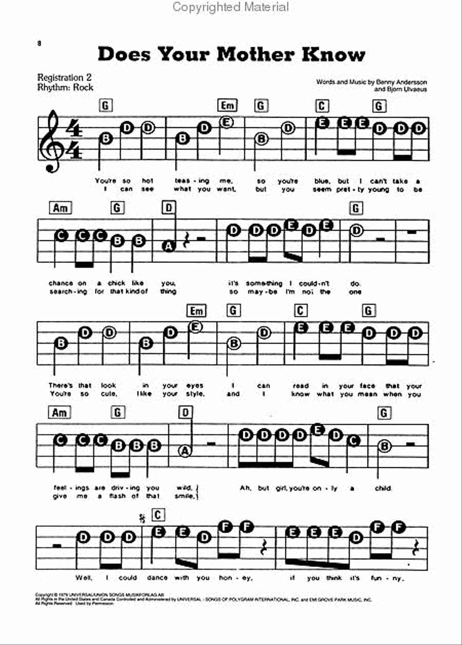Mamma Mia – The Movie Soundtrack Electronic Keyboard scores gallery preview page 2