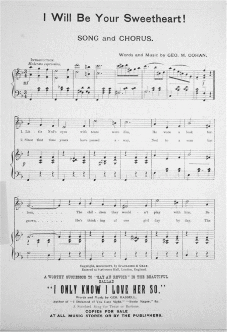 I Will Be Your Sweetheart. A New & Pretty Juvenile Song Voice scores gallery preview page 2