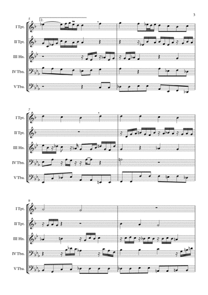 "Ich ruf' zu dir, Herr Jesu Christ BWV 639" (J.S.Bach) Brass Quintet arr. Adrian Wagner image number null