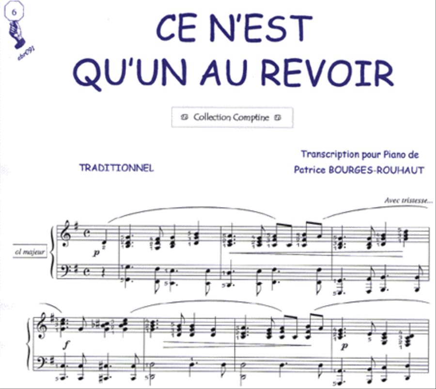 Ce n'est qu'un au revoir (Comptine) Guitar Tablature scores gallery preview page 1