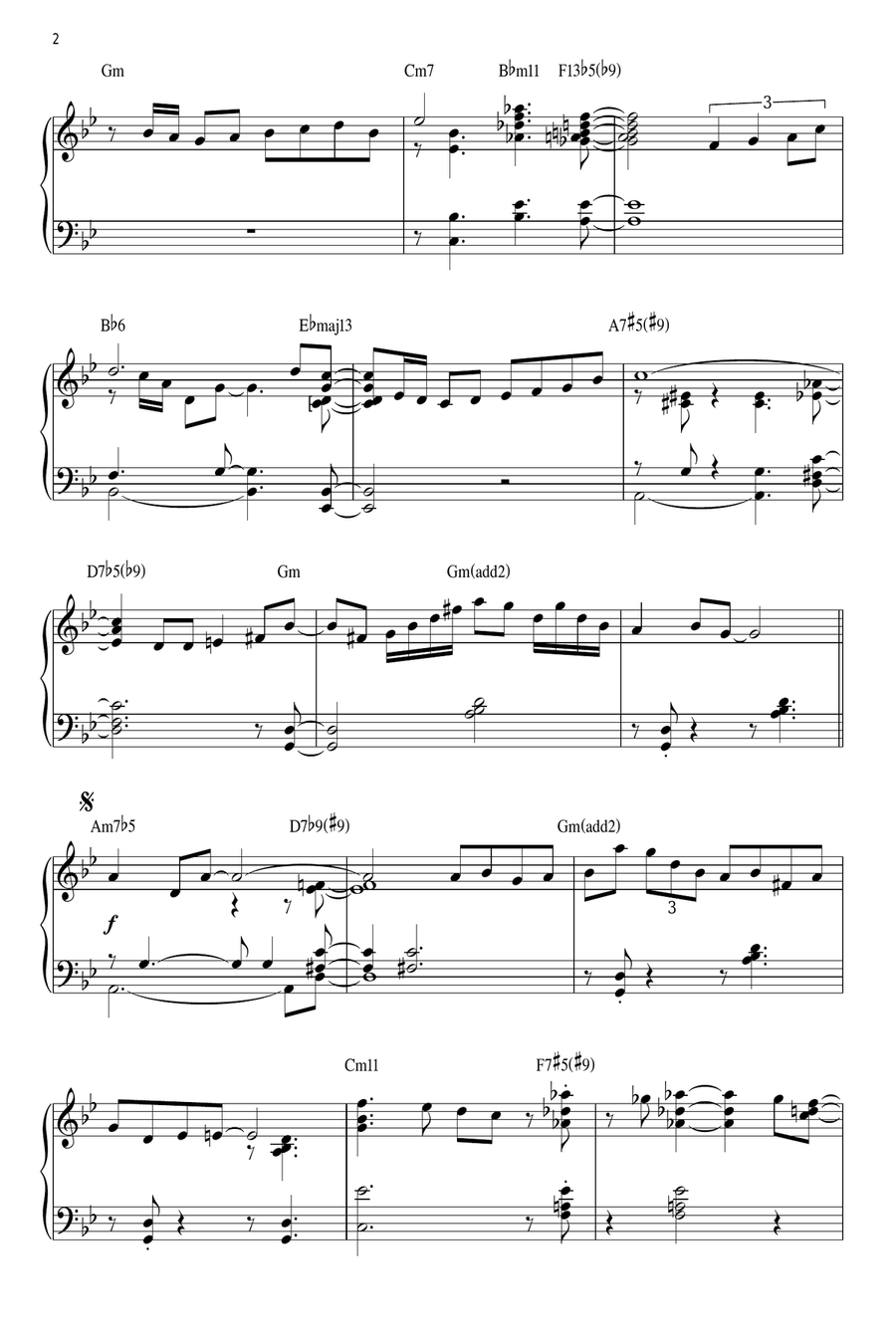 Autumn Leaves [Jazz version] (arr. Brent Edstrom) Piano Solo scores gallery preview page 2