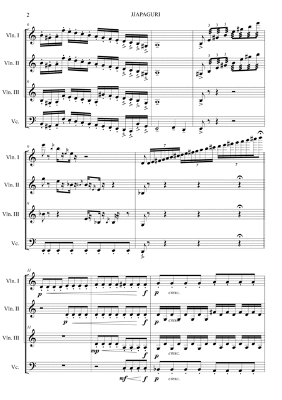 Zappaguri (Parasite OST) Zappaguri (Parasite OST) String Quartet scores gallery preview page 2