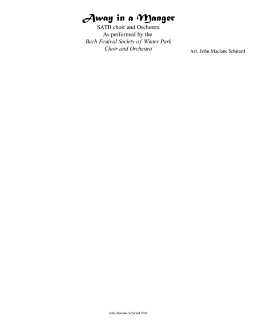 Away in a Manger Large Ensemble scores gallery preview page 1
