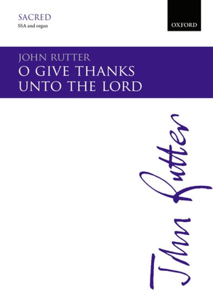 Book cover for O give thanks unto the Lord