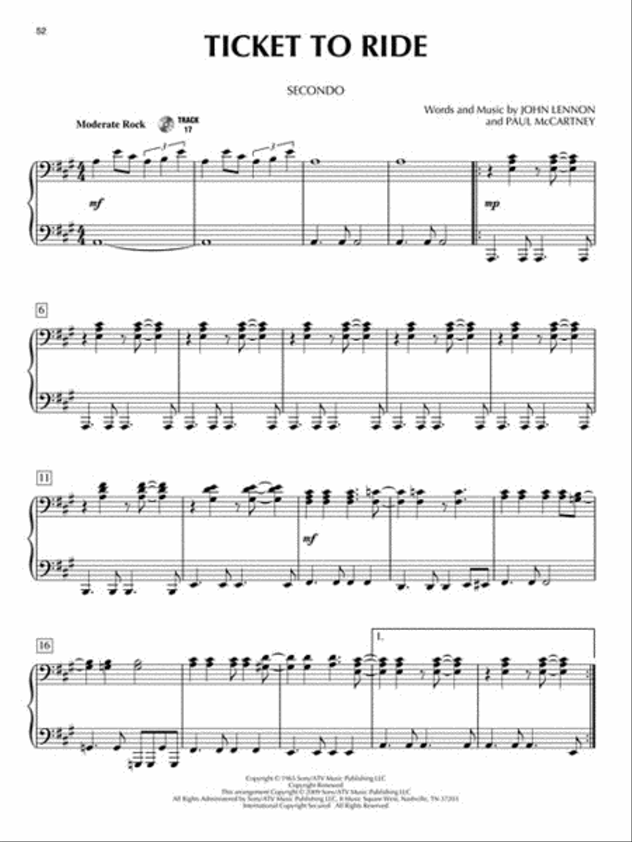 Lennon & McCartney Favorites 1 Piano, 4-Hands scores gallery preview page 5