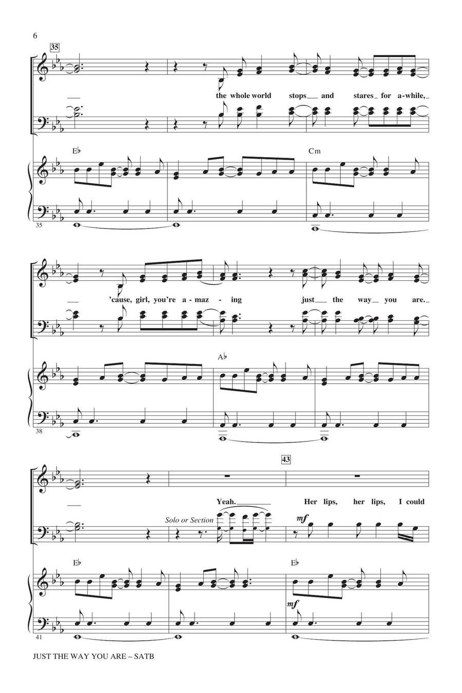 Just The Way You Are (from Glee) (arr. Roger Emerson) 4-Part scores gallery preview page 5