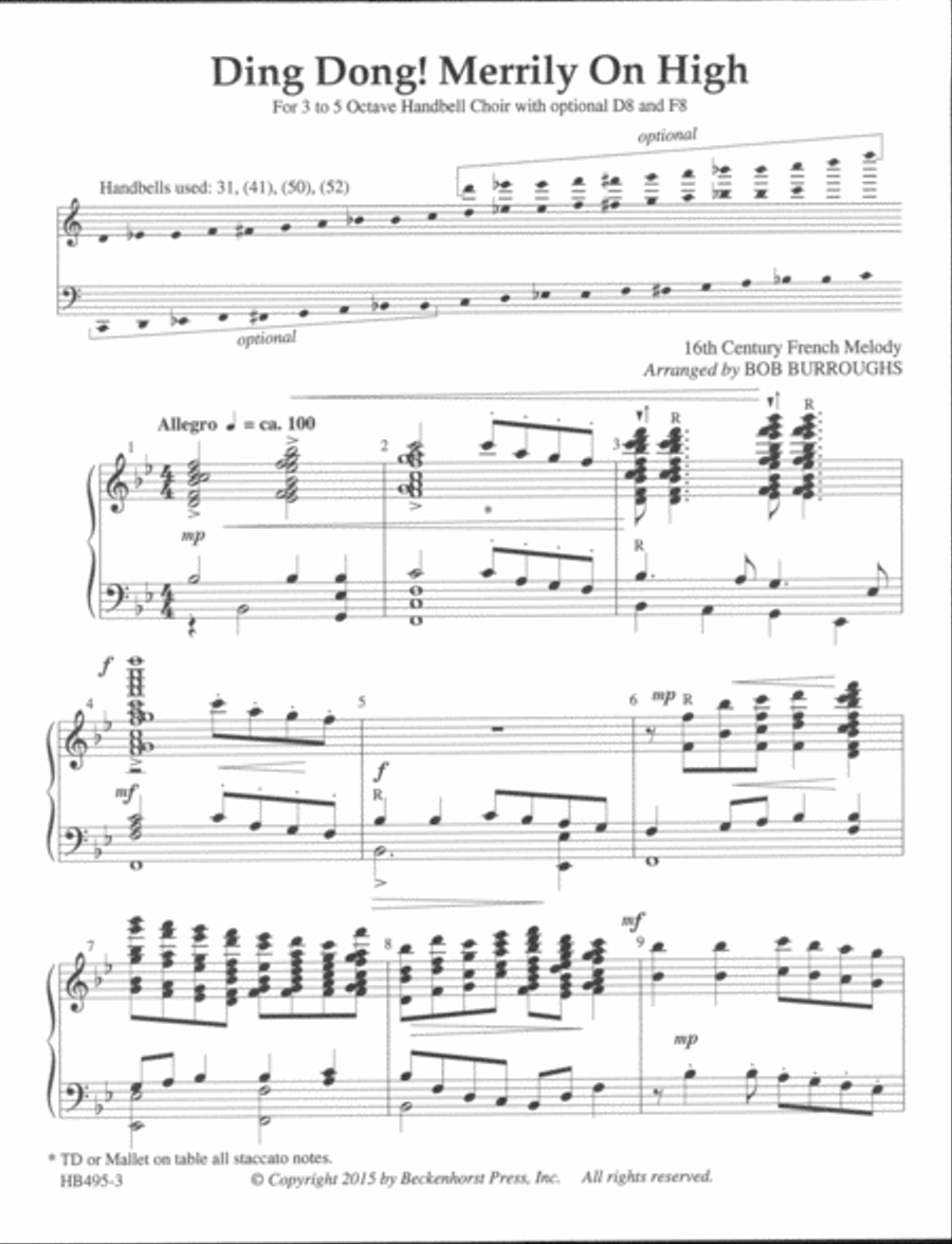 Ding Dong! Merrily on High - Burroughs 5-Octaves scores gallery preview page 2