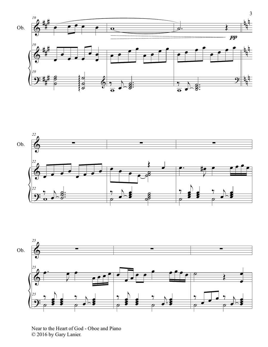 3 HYMNS OF PEACE AND COMFORT (for Oboe with Piano - Instrument Part included) Piano scores gallery preview page 4