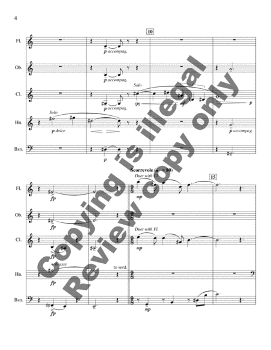 Picnic Music Woodwind Quintet scores gallery preview page 4