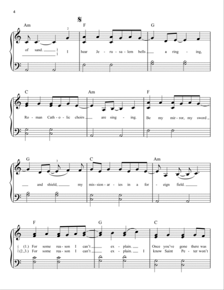 Viva La Vida Easy Piano scores gallery preview page 4