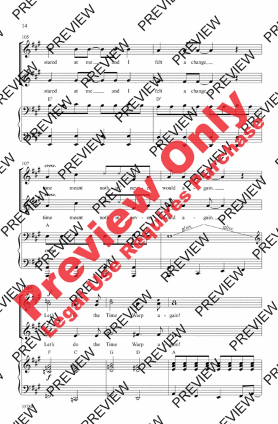 The Time Warp (from The Rocky Horror Picture Show) 2-Part scores gallery preview page 14