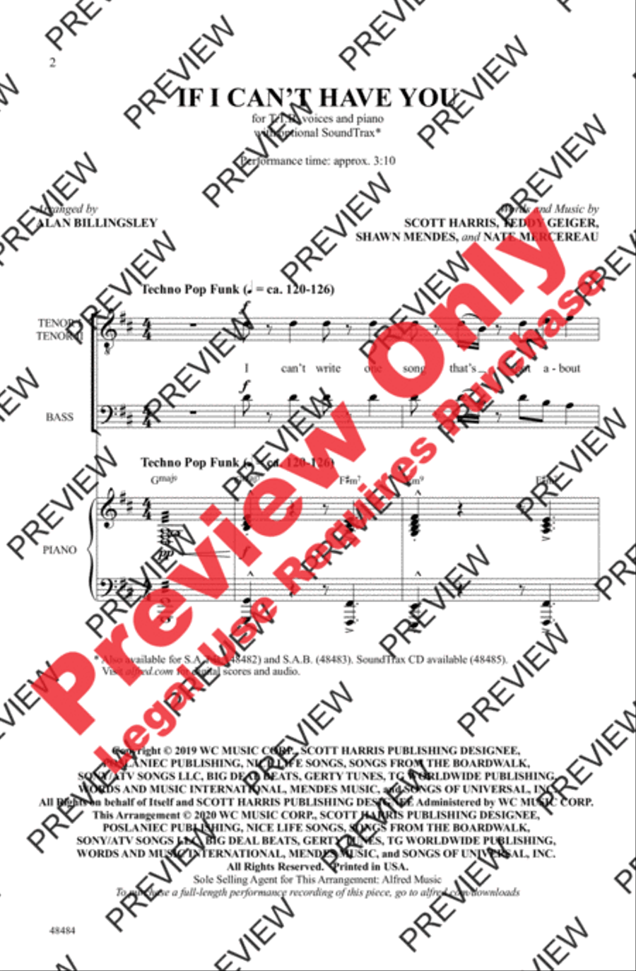 If I Can't Have You Men's Choir scores gallery preview page 2
