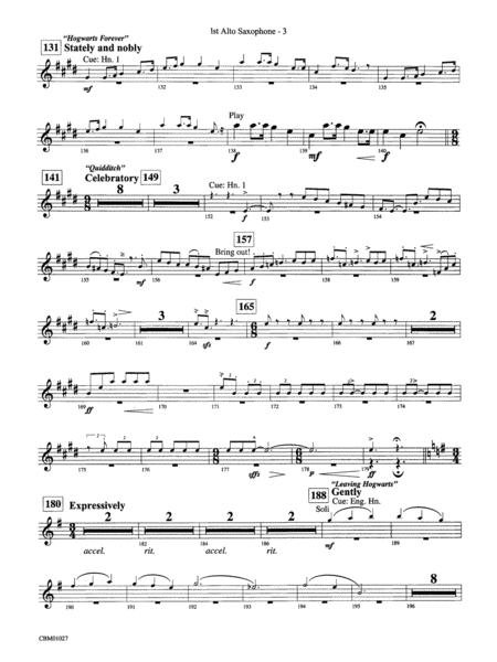 Harry Potter Symphonic Suite: E-flat Alto Saxophone